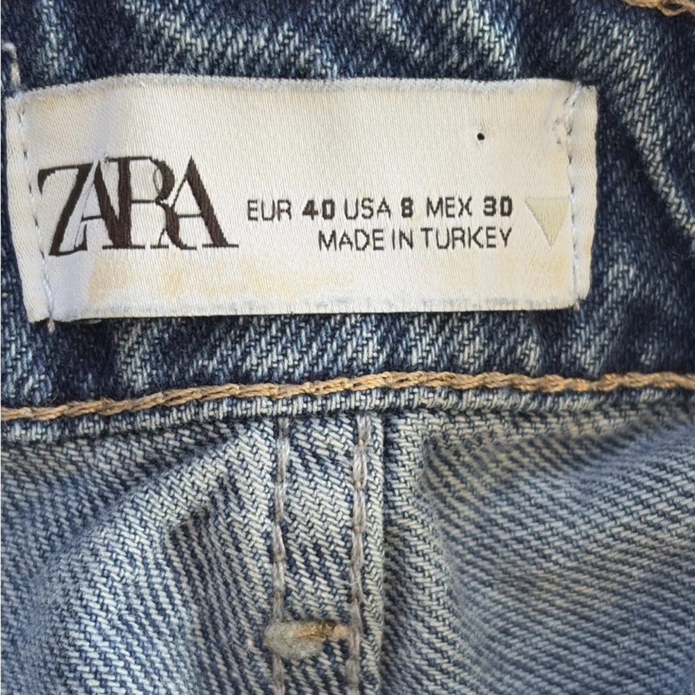 Zara Dark Blue Wide-Leg Cargo Jeans - Picture 7 of 13